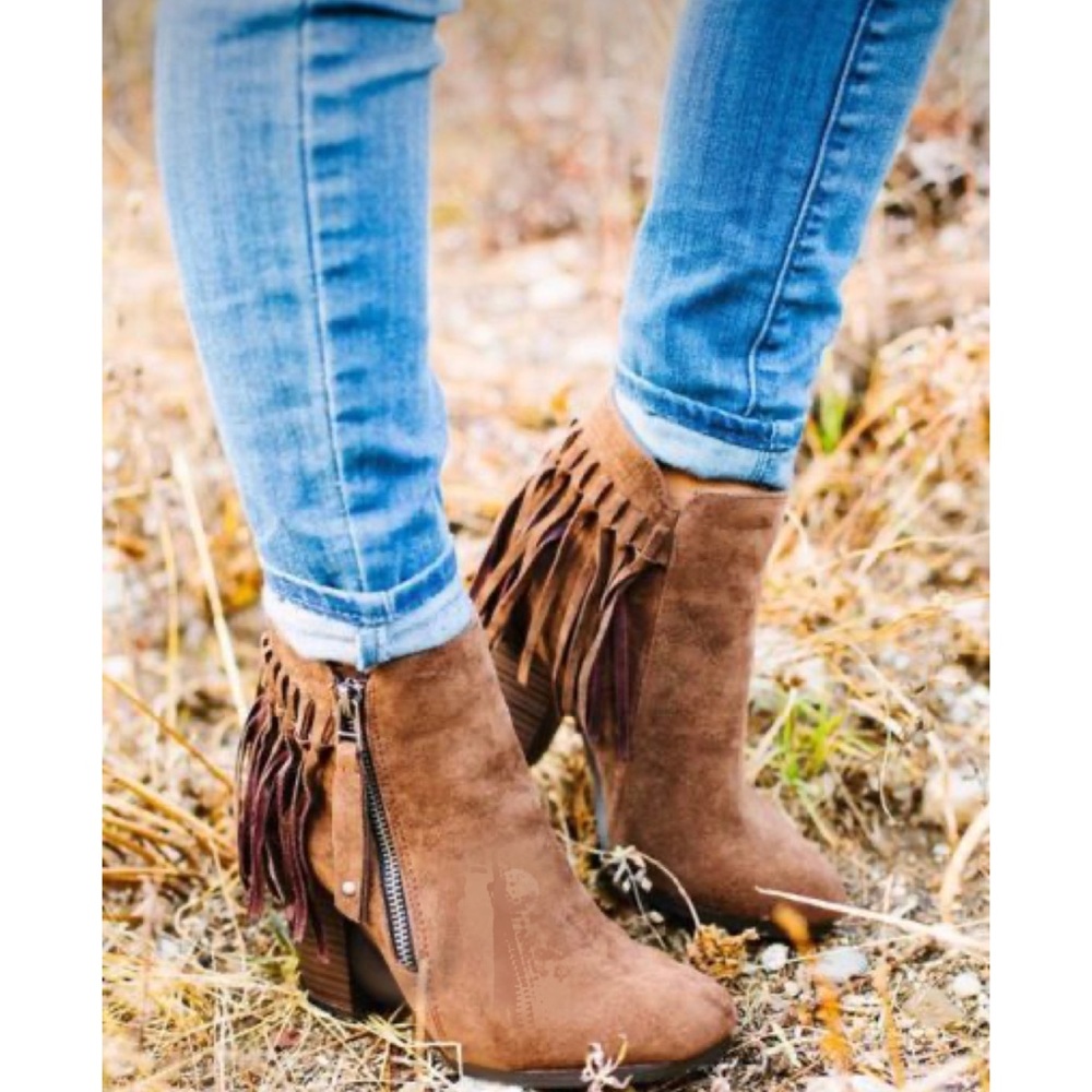 Fringe booties